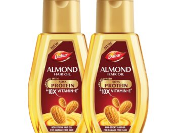 Dabur Almond Hair Oil - 580ml(290ml*2) | Provides Damage Protection | Non Sticky Formula | For Soft & Shiny Hair | With Almonds, Keratin Protein, Soya Protein & 10X Vitamin E