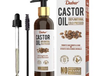 Dabur Castor Oil - 200ml | 100% Natural Cold Pressed Oil | Promotes Hair Growth, Hydrates Skin & Reduces Wrinkles | No Mineral Oil & Silicones
