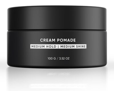 Dasher Cream Pomade For Men's Hair, Medium Hold & Medium Shine Puck, Flexible Hold & Water-Based, Texturizes Hair, With Avocado Oil & Biotin (100g)
