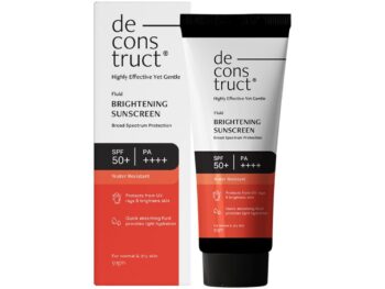Deconstruct Brightening Sunscreen for Dry Skin with SPF 50+ | 8 hours Long Lasting Dewy Sunscreen | Water Resistant, No White Cast, Quick Absorbing | For Women and Men | 50gm