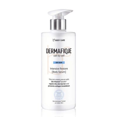 Dermafique Intensive Restore Body Lotion Serum with Vitamin E – 300ml, Body Lotion for Dry Skin, with 10x Vitamin E Benefits & Deep Hydration, Moisturizer for Body | Dermatologist Tested