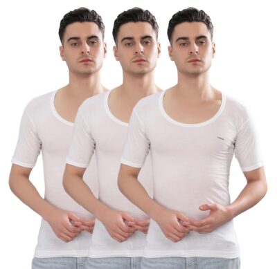 Dollar Bigboss Men's Solid Vest (Pack of 3)