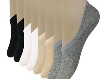 Eedor Women's 3 to 8 Pack Thin No Show Socks Non Slip Flat Boat Line