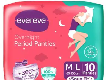 Evereve Period Panty For Girls & Women, (M-L), 10 Pcs, 360 Degree Coverage, 0% Leaks, High Absorbency For Heavy Flow, Maternity Delivery Pads, Postpartum & Overnight Protection, Disposable Panty