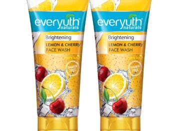 Everyuth Naturals Brightening Lemon&Cherry Face Wash|Deep Cleansing,Oil Control&Tan Reduction|Simple Face Wash|Removes Dirt&Oil|100% Soapfree|For All Skin Types|Paraben Free - 150 G (Pack Of 2)
