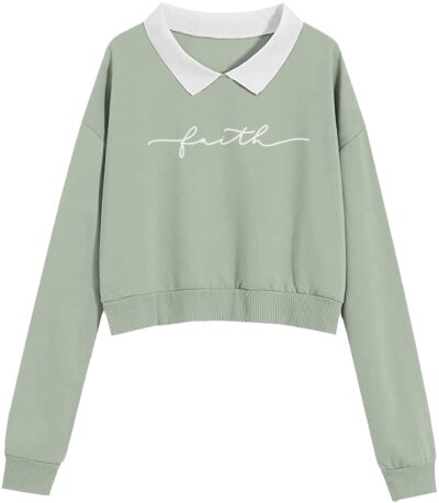 FUNKY MONKEY Girls and Womens Long Sleeve Dropshoulder Pullover Crop Tops and Hoodies. (Summer and Winterwear Both)