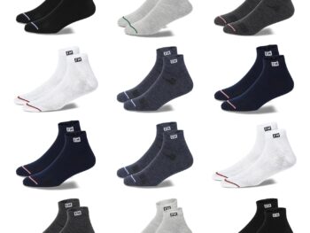 Fitness Mantra® 12 Pairs Sports Ankle Cotton Socks | Free Size| Breathable| Daily Use| Multicolor| 12 Pairs|