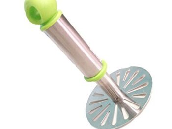 GANESH Stainless Steel Potato Crusher Vegetable Smasher Pav Bhaji Masher with Handle for Effortless Kitchen Uses (Pack of 1, Assorted)