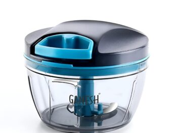 GANESH Wonder Kitchen Dori Handy Vegetable and Fruit Manual Onion Dry Fruit Salad Maker Vegetable Quick String Chopper Machine, Cutter – 3 Stainless Steel Blades (470 ml, Grey)