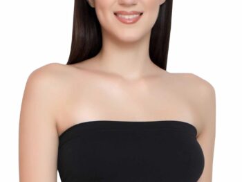 GLAMORAS Women Nylon Spandex Non Padded Non Wired Comfort Fit Seamless Strapless Stretchable Crop Top Long Bandeau Tube Top Inner Camisole - Free Size