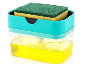 GOLWYN Plastic Soap Dispenser For Kitchen Accessories Items Dish Utensils (450 Milliliters), Multicolour