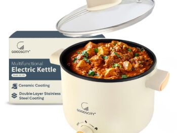 GOODSCITY Multipurpose Electric Kettle with Ceramic Coating 1.2L|Boil,Steam,Fry,Saute|Multi Cooker Kettle for Water,Milk,Egg,Tea,Soup,Coffee,Noodles,Rice|600W|GC191|1-Year Warranty,1.2 litres