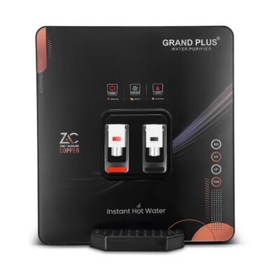 GRAND PLUS RO+ UV+ UF+ TDS + Active Copper Tech Instant Hot & Normal Water Purifier | 2 Taps | Hot, Normal | for Home, Office Easy to Use | Upto 60% Water Savings | Suitable for All Water Sources