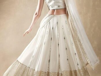 Golakiya Saree's off white georgette bridal lehenga choli for women || ethnic lehenga choli