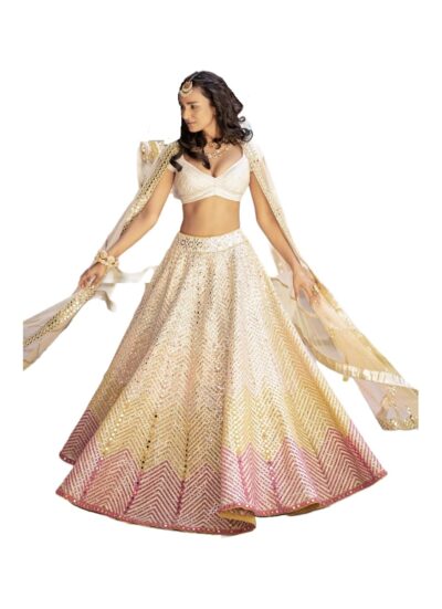 Golakiya saree's Off White Bridal Lehenga choli with Dupatta set for Wedding, Evening, Garba, Haldi