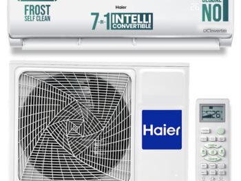 Haier 1.5 Ton 3 Star Twin Inverter Split AC (Copper, 7 in 1 Convertible, Frost Self Clean, HD Filter, Cools at 54°C, Long Air Throw - HSU17VP-TQS3BN-INV, White)