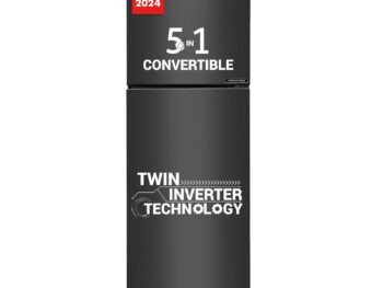 Haier 240 L, 3 Star, 5 In 1 Convertible, Twin Inverter Technology, Frost Free Double Door Refrigerator (HEF-253GB-P, GE Black)