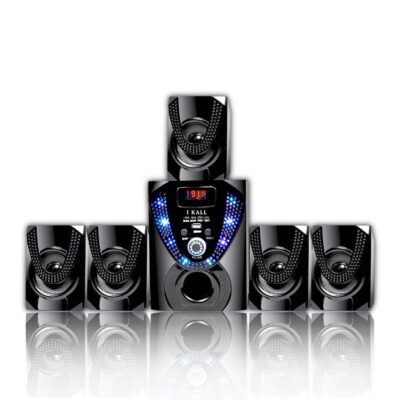 IKALL IK666 Bluetooth Home Theater System - 5.1 Channel with 70 Watt Powerful Deep Bass, Bluetooth, AUX, USB & FM Connectivity - Raven Black