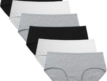 INNERSY Womens Underwear Cotton Hipster Panties Regular & Plus Size 6-Pack