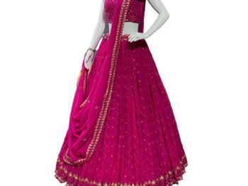 IYALAFAB Women's Georgette Semi Stitched Lehenga Choli In Dark Blue Colour LEHENGACHOLIFORWEDDINGSF218ver-7