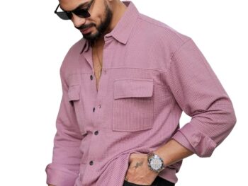 IndoPrimo Men's Regular Fit Fancy Double Pocket Casual Shirt for Men Full Sleeves - Cargo