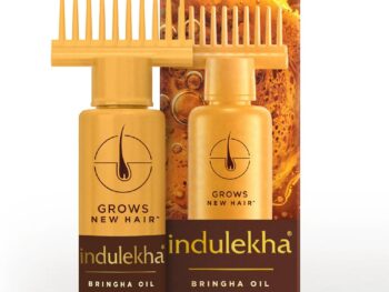 Indulekha Bringha Ayurvedic Hair Oil 100 ml|| Hair Fall Control and Hair Growth with Bringharaj & Coconut Oil - Comb Applicator Bottle for Men & Women