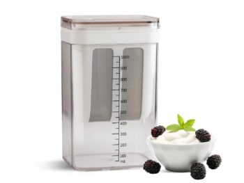 InstaCuppa Greek Yogurt Strainer, 1100ml Multi Yoghurt Maker Strainer with Fine Mesh Bag & Lid for Thick Greek Yogurt, Soybean Milk, Kefir, Berries, Soup, Fruit Juice, Coffee