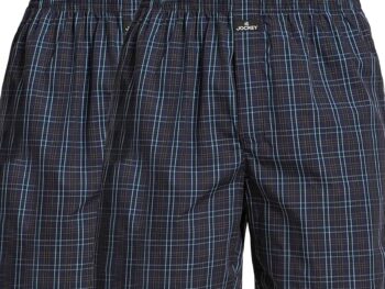 Jockey 1223 Men's Super Combed Mercerized Cotton Woven Checkered Boxer Shorts with Side Pocket (Pack of 2)