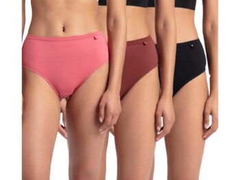Jockey 1406 Women's High Coverage Super Combed Cotton Mid Waist Hipster with Concealed Waistband and Stay Fresh Treatment (Pack of 3_Colors & Prints May Vary)