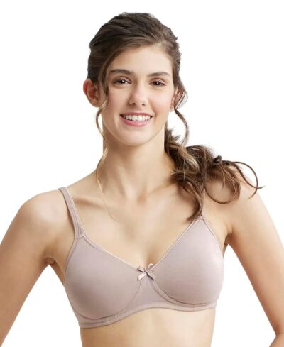 Jockey 1722 Women's Wirefree Non Padded Super Combed Cotton Elastane Stretch Medium Coverage Everyday Bra with Concealed Shaper Panel and Adjustable Straps