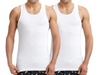 Jockey 8820 Men's Super Combed Cotton Round Neck Sleeveless Vest with Extended Length for Easy Tuck (Pack of 2)