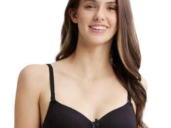 Jockey FE23 Women's Wirefree Padded Super Combed Cotton Elastane Stretch Medium Coverage Multiway Styling T-Shirt Bra with Detachable Straps