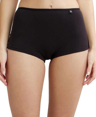Jockey SS04 Women's High Coverage Super Combed Cotton Elastane Stretch Mid Waist Boy Shorts with Concealed Waistband and StayFresh Treatment