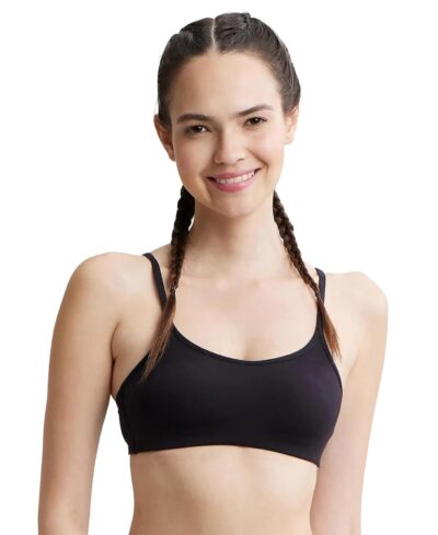 Jockey SS12 Women's Wirefree Non Padded Super Combed Cotton Elastane Stretch Full Coverage Beginners Bra with Adjustable Straps