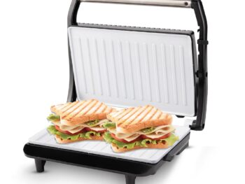 KENT 16025 Sandwich Grill 700 W | Non-Toxic Ceramic Coating | Automatic Temperature Cut-off with LED Indicator | Toaster | Griller | Roaster | Sandwich maker 3 in 1 | 1 year warranty