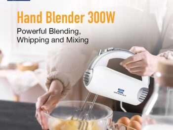 KENT 16051 Hand Blender 300 W | 5 Variable Speed Control | Multiple Beaters & Dough Hooks | Turbo Function, Plastic, 300 Watts