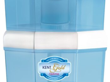 KENT Gold Optima Gravity Water Purifier (11016) | UF Technology Based | Non-Electric & Chemical Free | Counter Top | 10L Storage | White