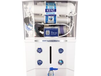 KENT Supreme Alkaline RO Water Purifier|RO+UV+UF+Alkaline+TDS Control+UV LED Tank |.0001 Micron RO Membrane|Auto flush feature|20LPH|Ideal for Borewell/Tanker/Municipal Water