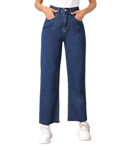 KOTTY Women's High Rise Cotton Lycra Relaxed Fit Ankle Length Jeans