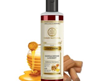 Khadi Natural Sandalwood & Honey Face Wash | Face Wash for Reducing Scars & Blemishes | Face Wash for Healthy Skin | Suitable for All Skin Types (210 ml)