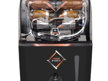 Kinsco Aqua Punch 15 Litre Copper + RO + UV + UF + TDS Adjuster Pure Copper Water Purifier Dispenser Machine, Black (With Free Pre Filter)