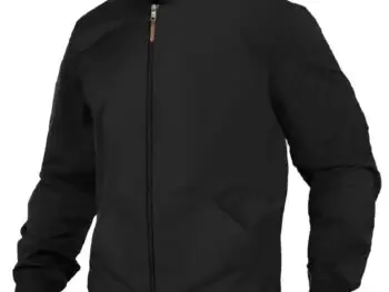 LEOTUDE CASUAL JACKET For Men's Loopknit Full Sleeve Regular Fit Solid Bomber Jacket (Color Black)