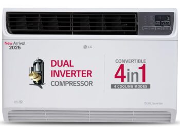 LG 1.5 Ton 3 Star DUAL Inverter Window AC (Copper, Convertible 4-in-1 cooling, 4 Way Air Swing, HD Filter, UW-Q18WUXA, White)