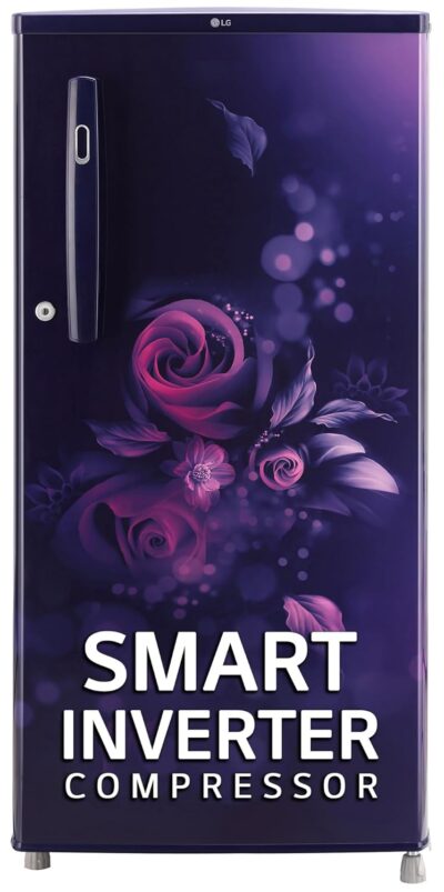 LG 185 L, 4 Star, Smart Inverter, Direct-Cool Single Door Refrigerator (GL-B199OBEY, Blue Euphoria, Smart Connect & Fast Ice Making)
