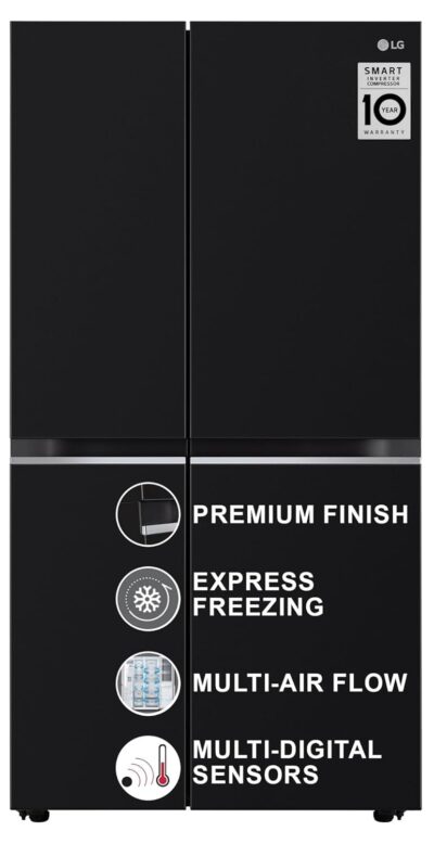 LG 655 L Frost Free Smart Inverter Double Door Side by Side Refrigerator (GL-B257HWBY, Western Black, Express Freezing | Multi Air-Flow)