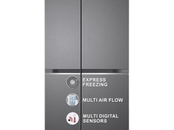 LG 655 L Frost-Free Smart Inverter Double Door Side-By-Side Refrigerator (GL-B257HDSY, Dazzle Steel, Express Freeze | Multi Air-Flow)