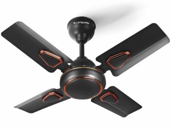 LONGWAY Kiger P1 600 mm/24 inch Ultra High Speed 4 Blade Anti-Dust Decorative Star Rated Ceiling Fan (Smoked Brown, Pack of 1)