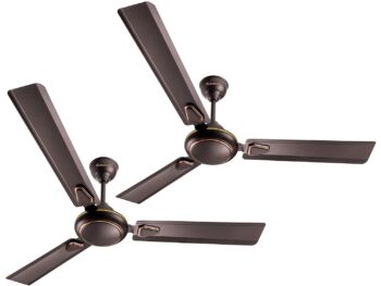 LONGWAY Kiger P2 1200 mm/48 inch Ultra High Speed 3 Blade Anti-Dust Decorative Star Rated Ceiling Fan (Smoked Brown, Pack of 2)
