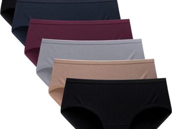 LOURYN KOULYN® Women's High Coverage Super Combed Cotton Mid Waist Hipster with Ultrasoft Exposed Waistband and StayFresh Treatment