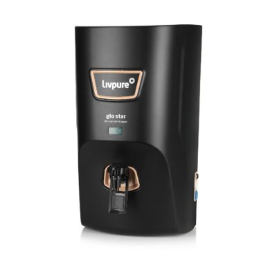 Livpure Glo Star Copper Water Purifier | Free Standard Installation | 8 Stage Advanced Purification | RO+UV+UF Copper | Mineraliser | In Tank UV Sterilisation | 7L Storage Capacity | Black